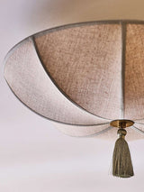 Tassel Fabric Curated Iron & Glass Flush Mount C – dimensional scale reference