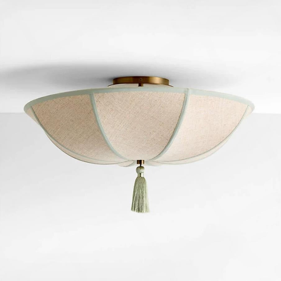 Tassel Fabric Curated Iron & Glass Flush Mount C – Dia 60cm x H 30cm  ∅ 23.6 x H 11.8 finish configuration