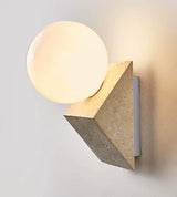 Tavellis Curated Yellow Travertine Wall Sconce – unlit natural material contrast