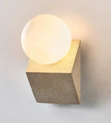 Tavellis Curated Yellow Travertine Wall Sconce – macro detail view #1