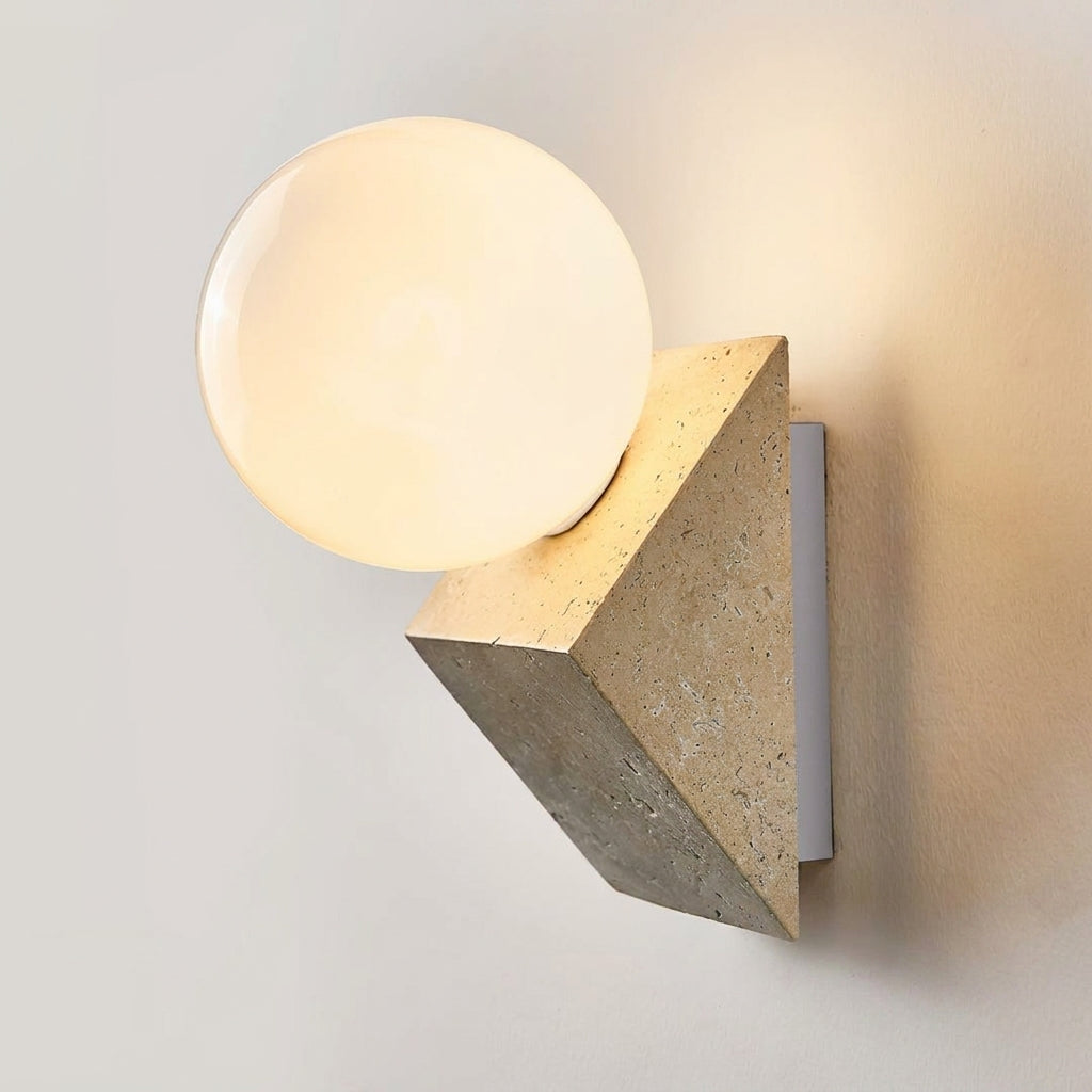 Tavellis Curated Yellow Travertine Wall Sconce – W 11cm x H 20cm W 4.3 x H 7.9 finish configuration