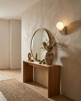 Yellow Travertine craftsmanship detail on Tavellis Curated Yellow Travertine Wall Sconce