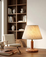 Tavien Curated Yellow Travertine Table Lamp – dimensional scale reference