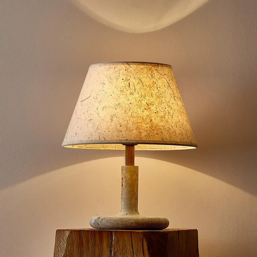 Tavien Curated Yellow Travertine Table Lamp – Dia 30cm x H 35cm ∅ 11.8 x H 13.8 finish configuration #1 #2 #3 #4