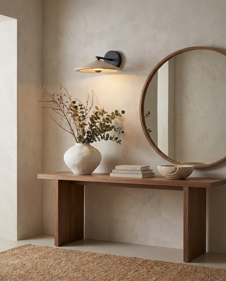 Tavric Curated Yellow Travertine Wall Sconce – architectural ceiling profile