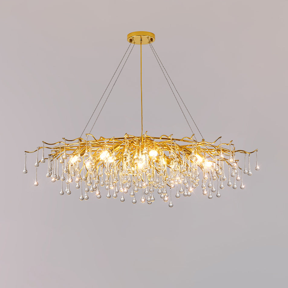 Teardrop Crystal Curated Mouth-Blown Frosted Gla – spatial dining room perspective #1