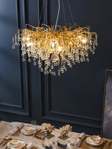 Teardrop Crystal Curated Mouth-Blown Frosted Gla – spatial dining room perspective