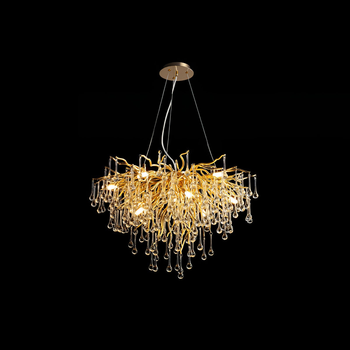 Teardrop Crystal Curated Mouth-Blown Frosted Gla – architectural ceiling profile #1