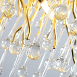 Teardrop Crystal Curated Mouth-Blown Frosted Gla – full fixture elevation view