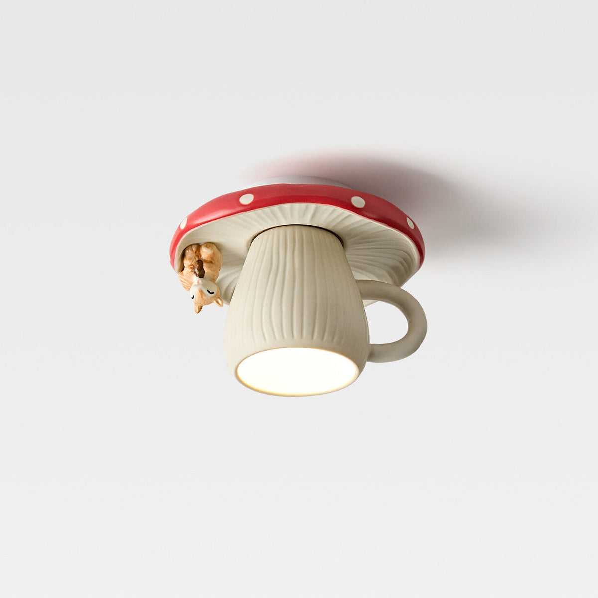 Teddora Mug Curated Hand-Thrown Ceramic Flush Mo – full fixture elevation view