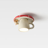 Teddora Mug Curated Hand-Thrown Ceramic Flush Mo – full fixture elevation view