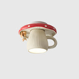 Teddora Mug Curated Hand-Thrown Ceramic Flush Mo – Model A Ø 5.9 × H 3.7  Red & Beige finish configuration