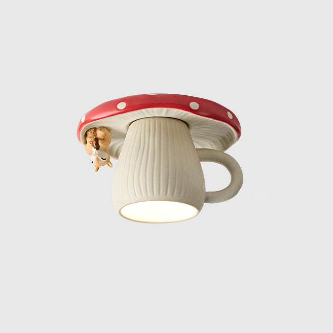 Teddora Mug Curated Hand-Thrown Ceramic Flush Mo – Model C Ø 7.1 × H 3.3  Pink & White finish configuration