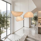 Mulberry Silk Pendant Light View 14 | Designer Wabi-Sabi Mulberry Silk Combination Chandelier | Multi-Light Silk Cluster | JINSHE | JINSHE
