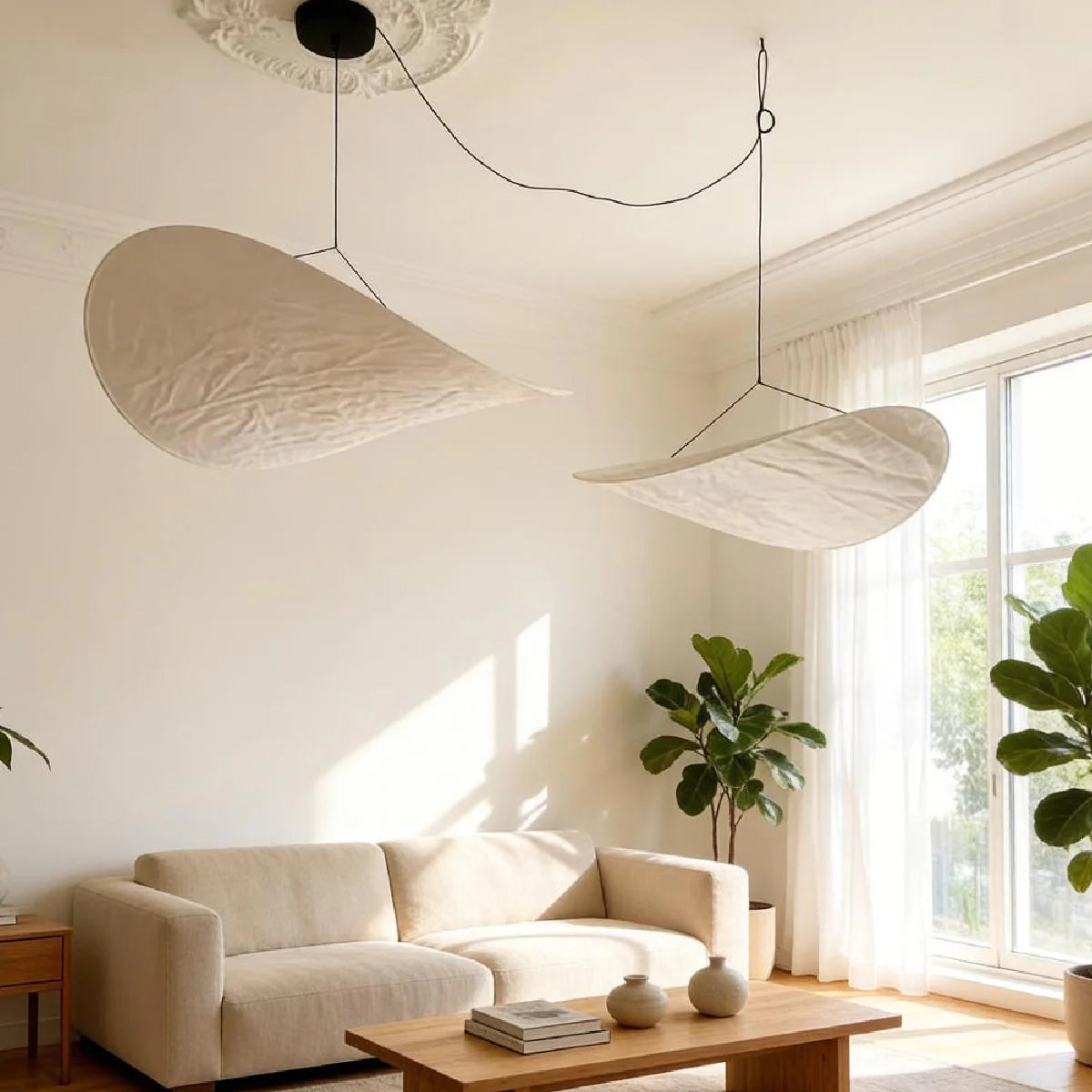 Mulberry Silk Pendant Light View 8 | Designer Wabi-Sabi Mulberry Silk Combination Chandelier | Multi-Light Silk Cluster | JINSHE | JINSHE