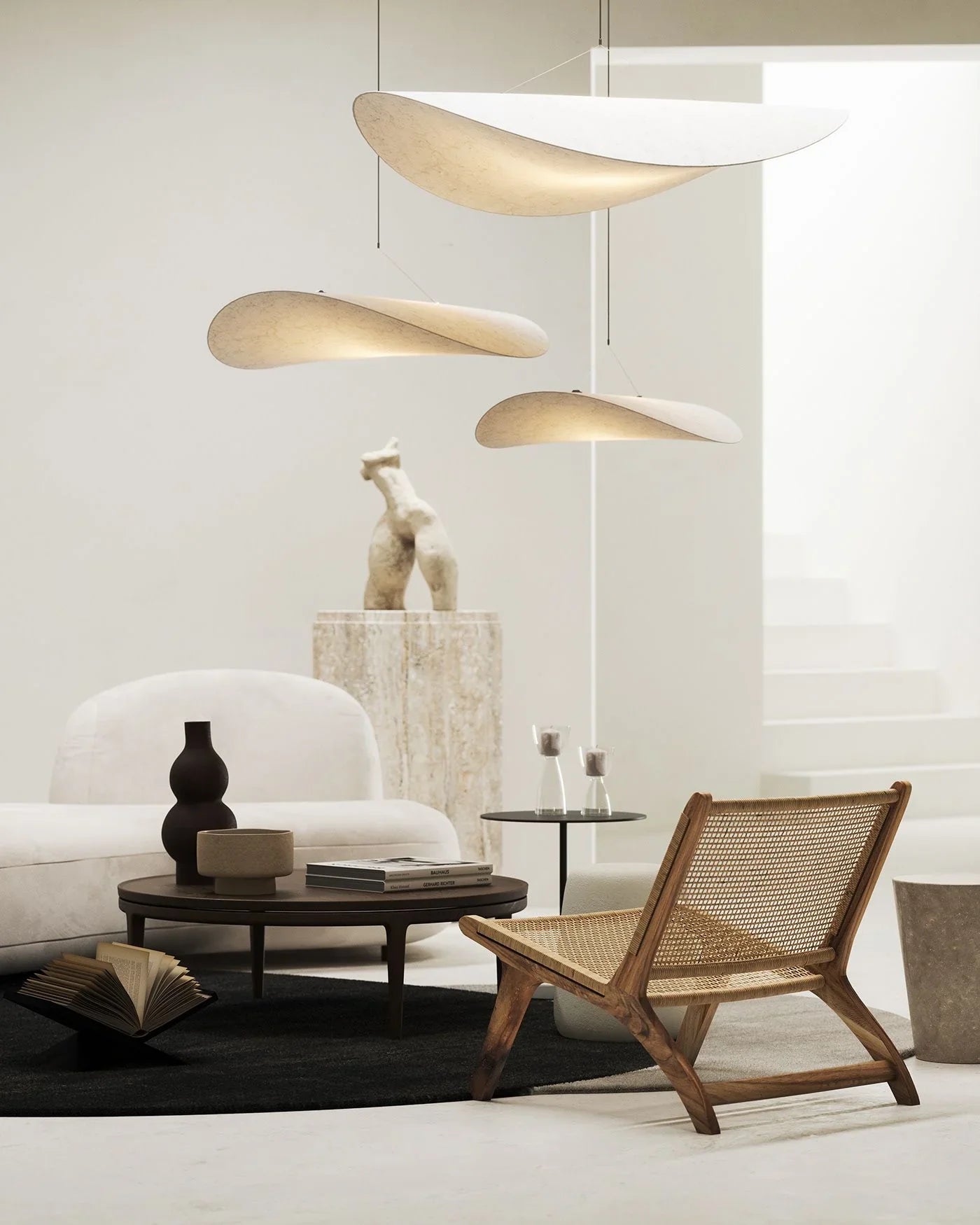 Mulberry Silk Pendant Light View 16 | Designer Wabi-Sabi Mulberry Silk Combination Chandelier | Multi-Light Silk Cluster | JINSHE | JINSHE