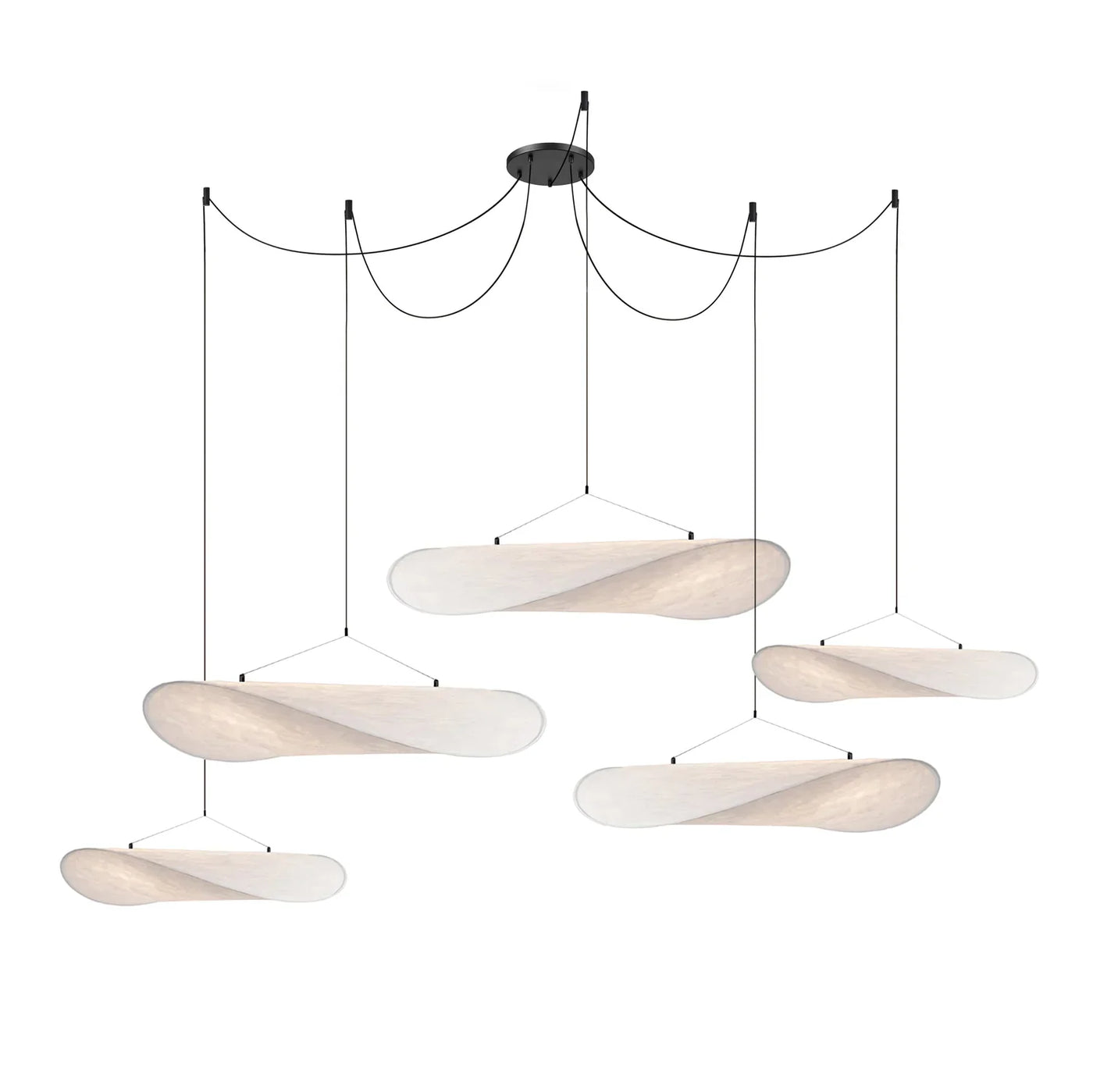 Mulberry Silk Pendant Light View 24 | Designer Wabi-Sabi Mulberry Silk Combination Chandelier | Multi-Light Silk Cluster | JINSHE | JINSHE