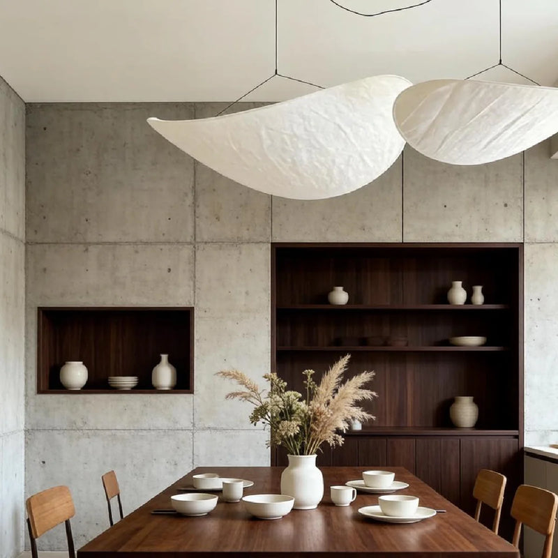 Mulberry Silk Pendant Light View 5 | Designer Wabi-Sabi Mulberry Silk Combination Chandelier | Multi-Light Silk Cluster | JINSHE | JINSHE