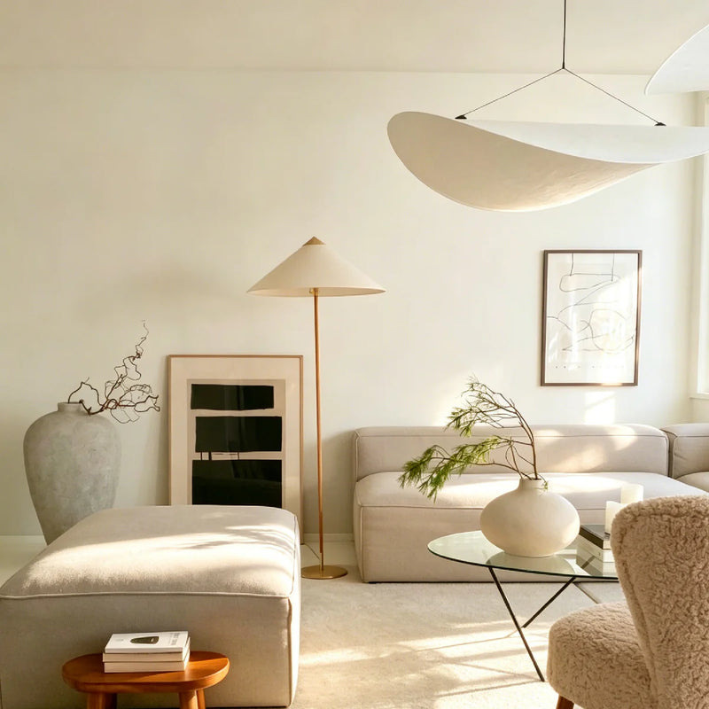 Mulberry Silk Pendant Light View 4 | Designer Wabi-Sabi Mulberry Silk Pendant Light | Luxury Silk Shade Chandelier | JINSHE | JINSHE