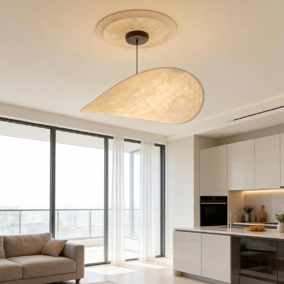 Mulberry Silk Pendant Light View 12 | Designer Wabi-Sabi Mulberry Silk Pendant Light | Luxury Silk Shade Chandelier | JINSHE | JINSHE
