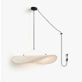 Silk Pendant Light | Designer Wabi-Sabi Silk Swag Pendant Light | Plug-In Silk Shade Chandelier | JINSHE | JINSHE