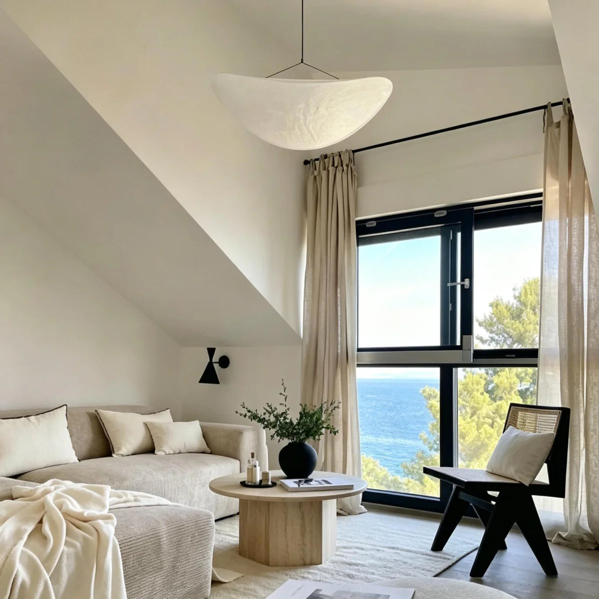 Silk Pendant Light View 11 | Designer Wabi-Sabi Silk Swag Pendant Light | Plug-In Silk Shade Chandelier | JINSHE | JINSHE