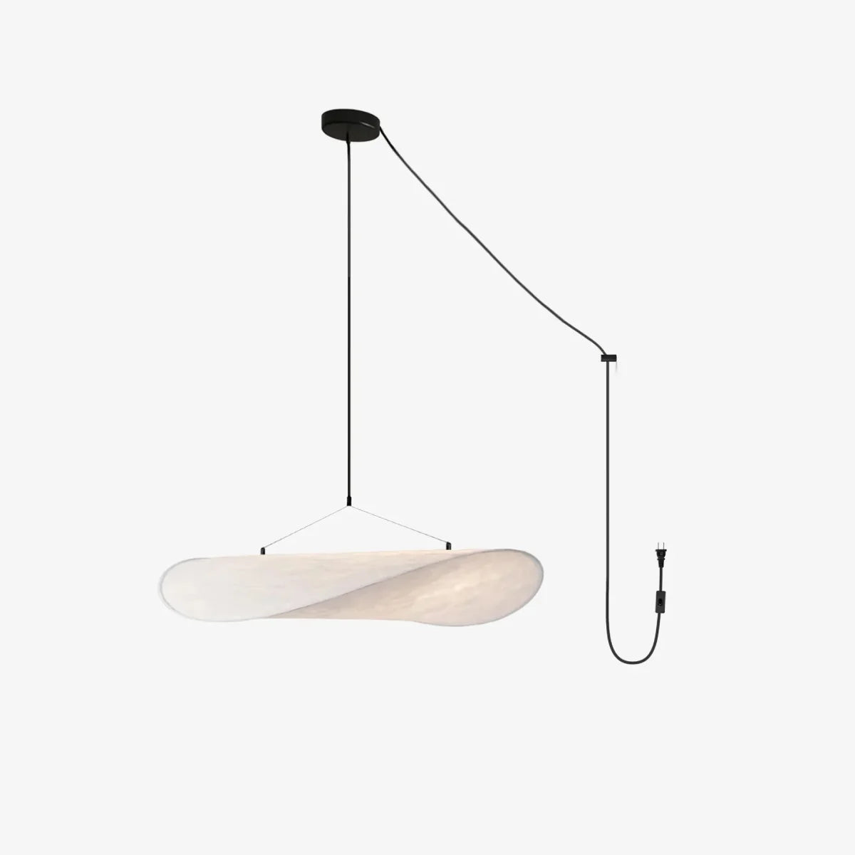 Silk Pendant Light View 17 | Designer Wabi-Sabi Silk Swag Pendant Light | Plug-In Silk Shade Chandelier | JINSHE | JINSHE