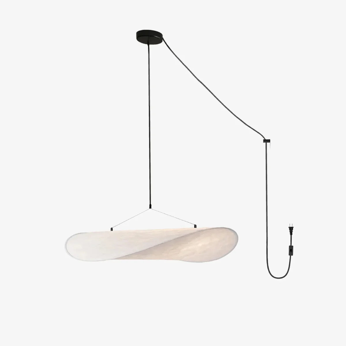 Silk Pendant Light View 19 | Designer Wabi-Sabi Silk Swag Pendant Light | Plug-In Silk Shade Chandelier | JINSHE | JINSHE