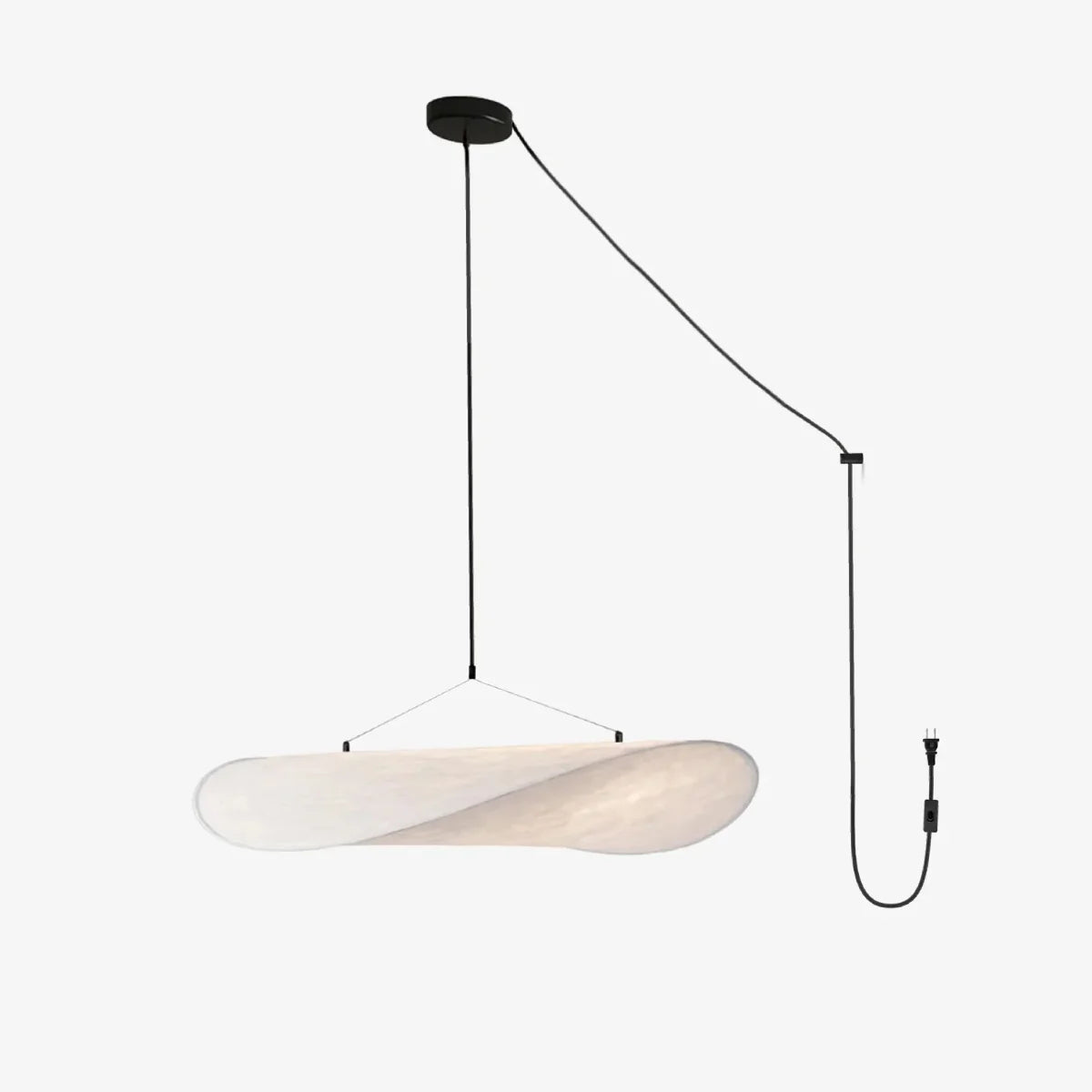 Silk Pendant Light View 20 | Designer Wabi-Sabi Silk Swag Pendant Light | Plug-In Silk Shade Chandelier | JINSHE | JINSHE