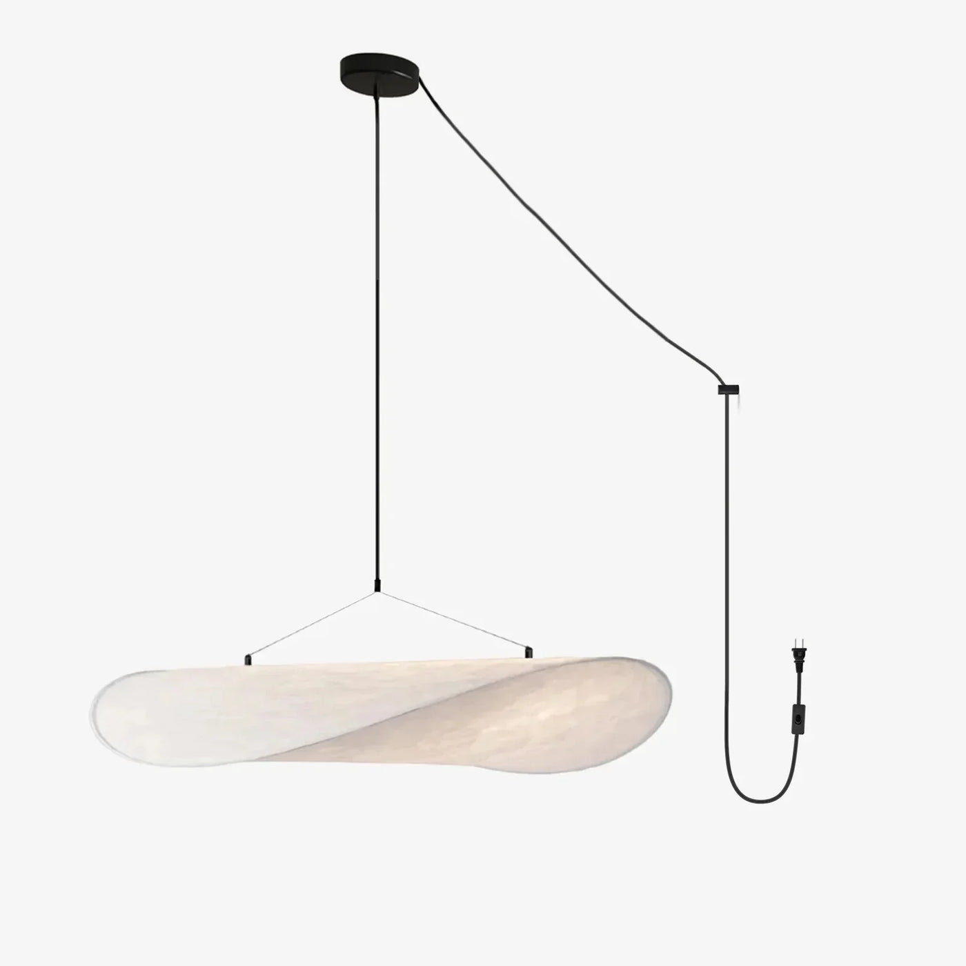 Silk Pendant Light View 21 | Designer Wabi-Sabi Silk Swag Pendant Light | Plug-In Silk Shade Chandelier | JINSHE | JINSHE