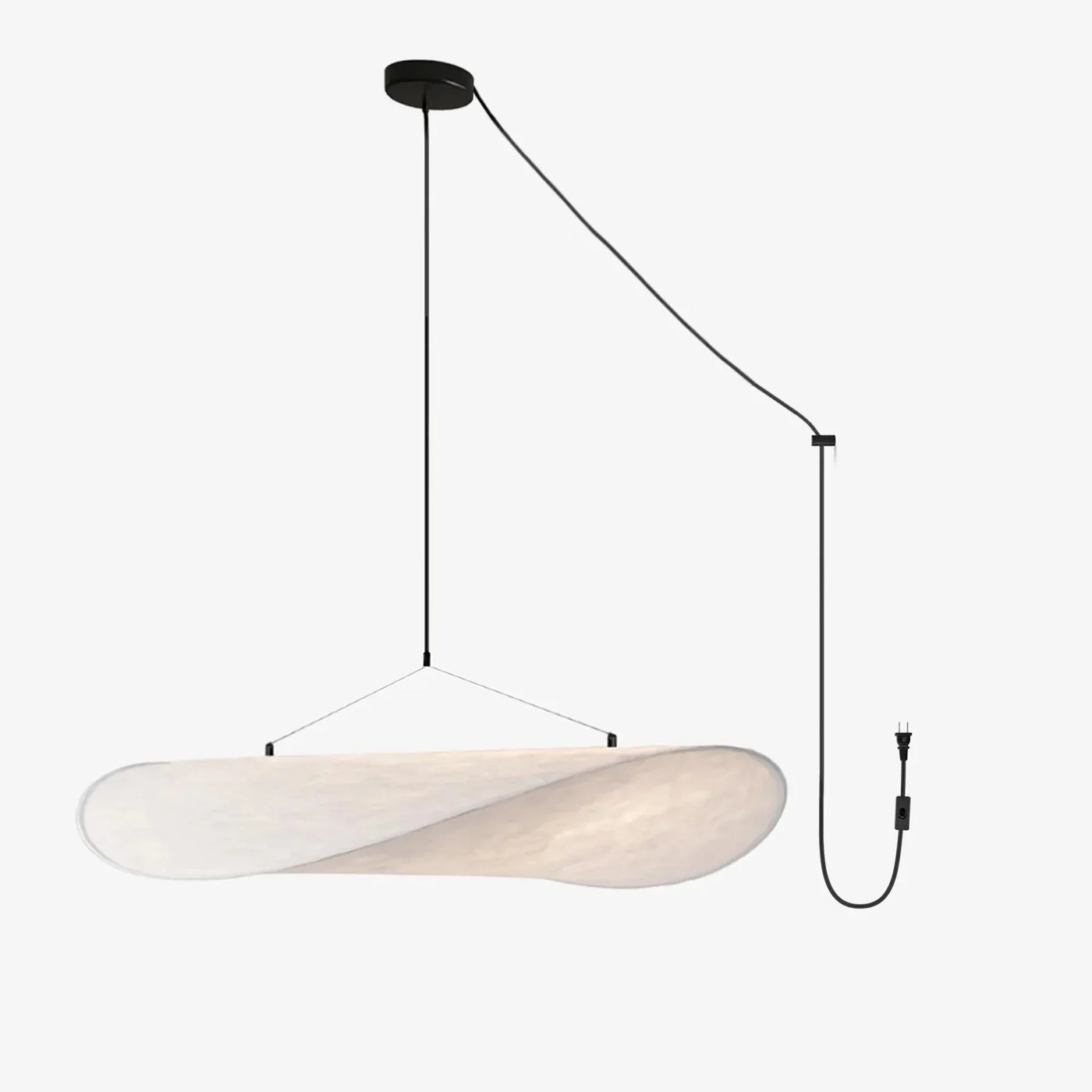 Silk Pendant Light View 24 | Designer Wabi-Sabi Silk Swag Pendant Light | Plug-In Silk Shade Chandelier | JINSHE | JINSHE
