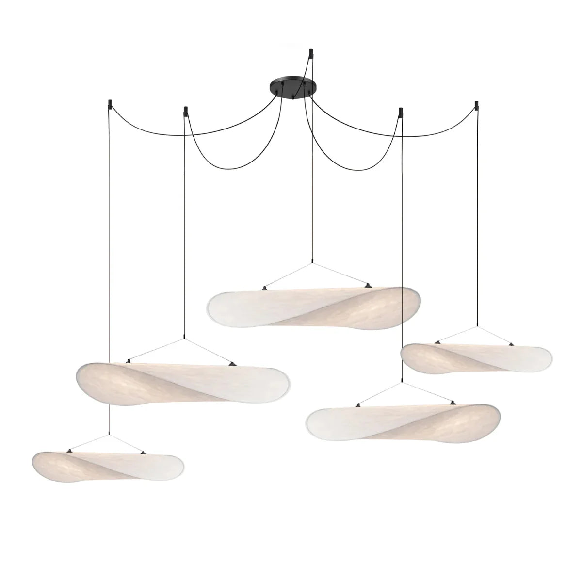 Silk Pendant Light View 16 | Designer Wabi-Sabi Silk Combination Chandelier | Multi-Light Pendant Cluster | JINSHE | JINSHE