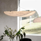 Silk Pendant Light View 3 | Designer Wabi-Sabi Silk Pendant Light | Organic Silk Shade Chandelier | JINSHE | JINSHE