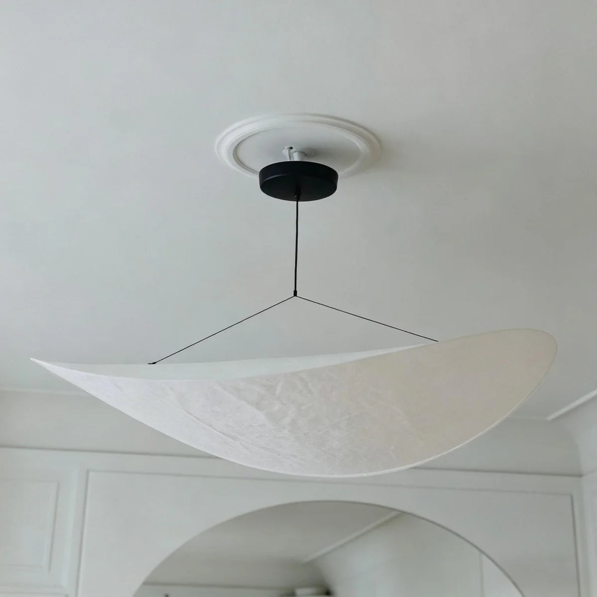 Silk Pendant Light View 15 | Designer Wabi-Sabi Silk Pendant Light | Organic Silk Shade Chandelier | JINSHE | JINSHE