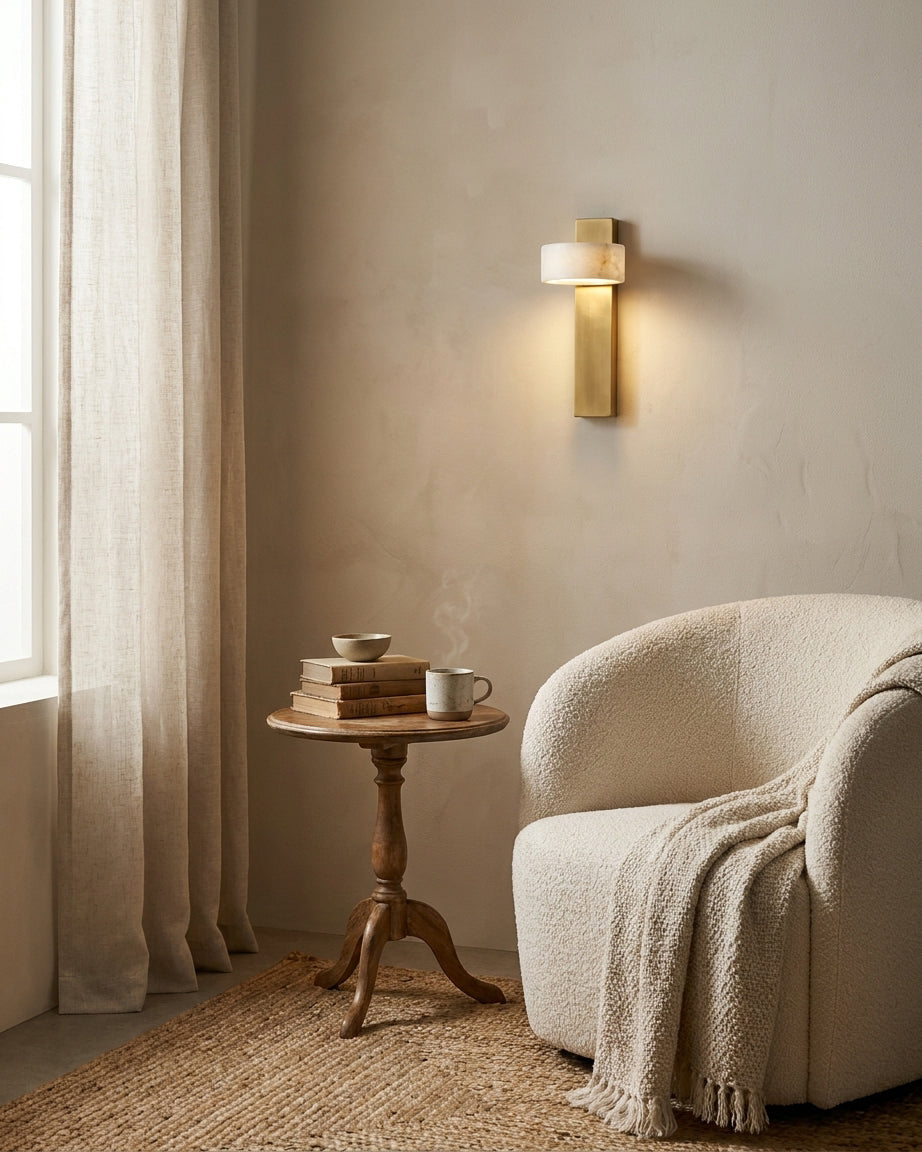 Tersus Alabaster Curated Alabaster Wall Sconce – architectural ceiling profile