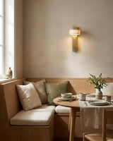 Tersus Alabaster Curated Alabaster Wall Sconce – handcrafted surface texture
