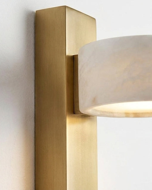 Tersus Alabaster Curated Alabaster Wall Sconce – side angled contour profile