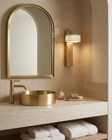 Tersus Alabaster Curated Alabaster Wall Sconce – structural canopy joint detail
