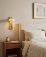Alabaster craftsmanship detail on Tersus Alabaster Curated Alabaster Wall Sconce