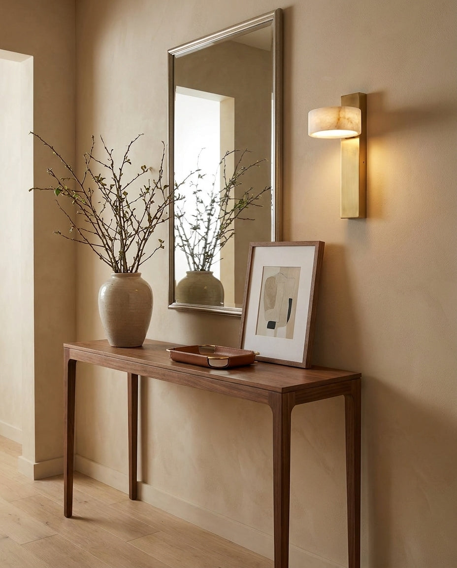 Tersus Alabaster Curated Alabaster Wall Sconce – unlit natural material contrast