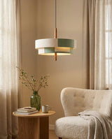 Tesselle Curated Iron & Glass Pendant Light – full fixture elevation view