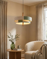 Tesselle Curated Iron & Glass Pendant Light – side angled contour profile