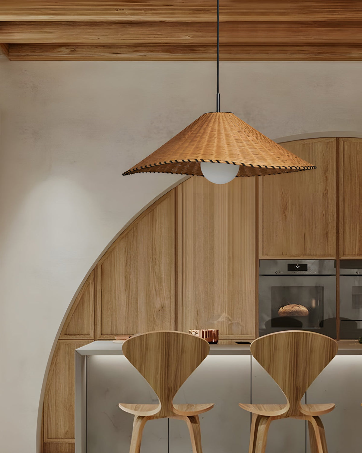 Textured Plane Curated Mouth-Blown Frosted Glass warm illuminated room view