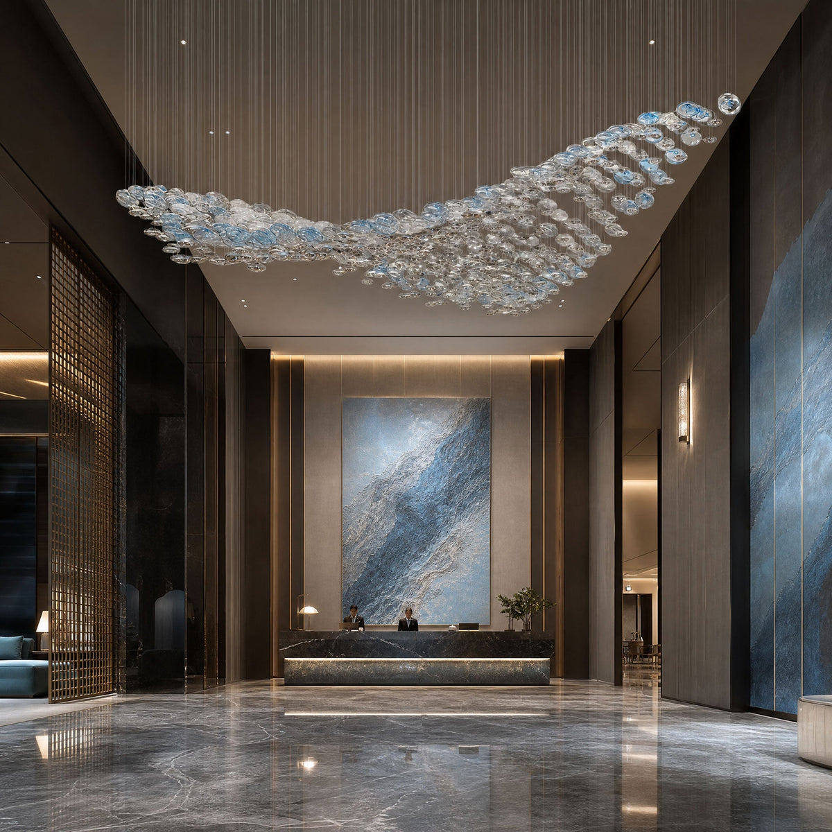 The Flying Surge Led Chandelier – Ambient Illumination in Luxury Interior Setting View 5
