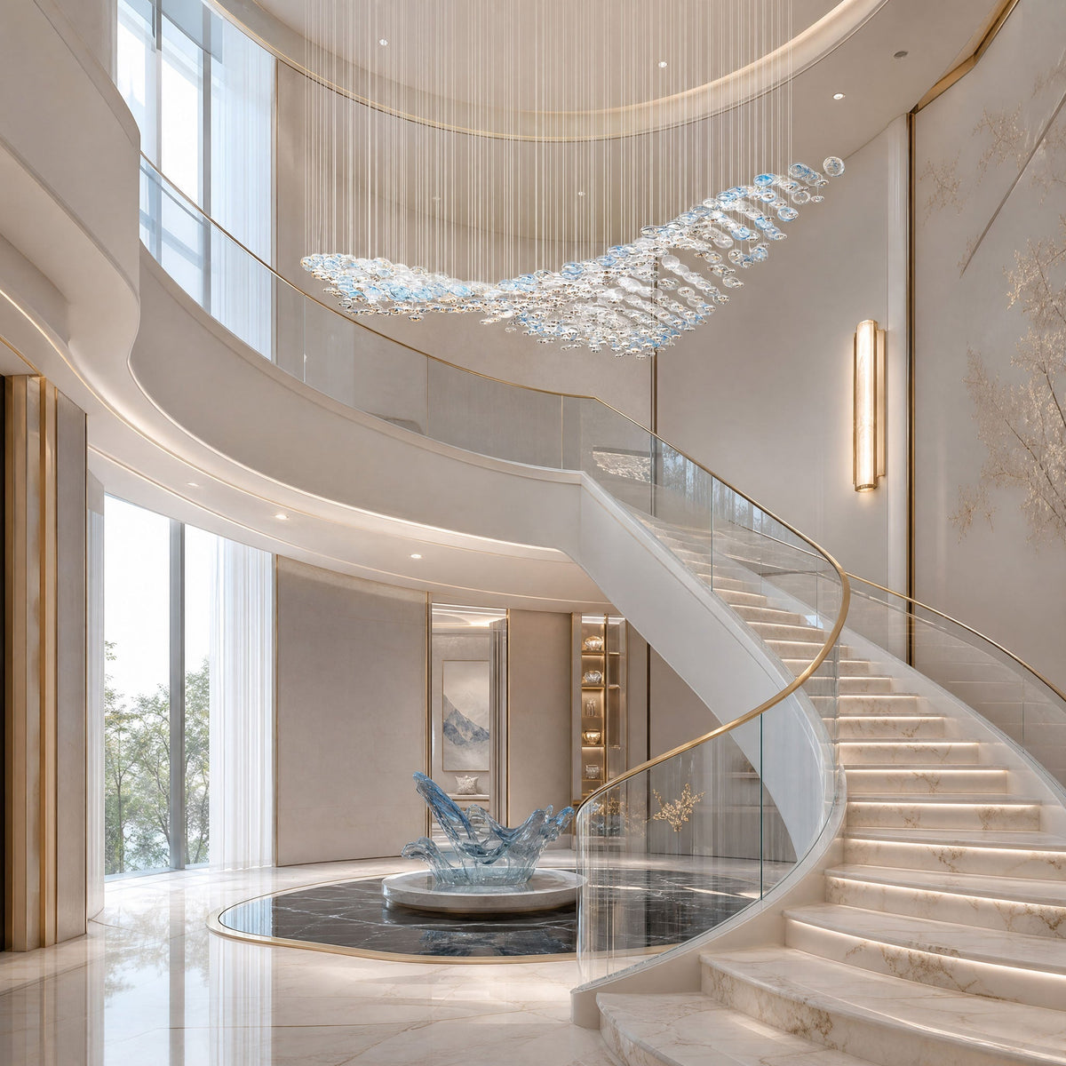 The Flying Surge Led Chandelier – Ambient Illumination in Luxury Interior Setting View 10