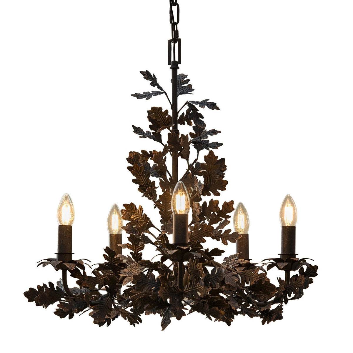 Thicket Oak Leaf Curated Solid Hardwood Chandeli – ∅ 23.6 × H 23.6 finish configuration