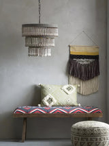 Three Tiered Wood Beaded Curated Iron & Glass Ch – structural canopy joint detail