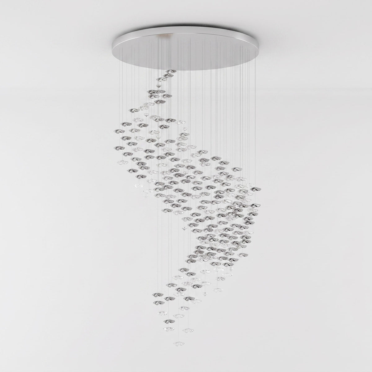 Tidal Art Glass Chandelier – Ambient Illumination in Luxury Interior Setting View 25