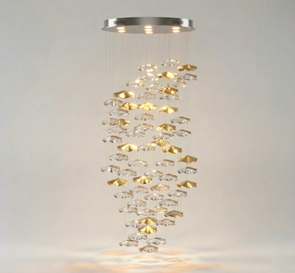 Tidal Stair Chandelier – Ambient Illumination in Luxury Interior Setting View 16