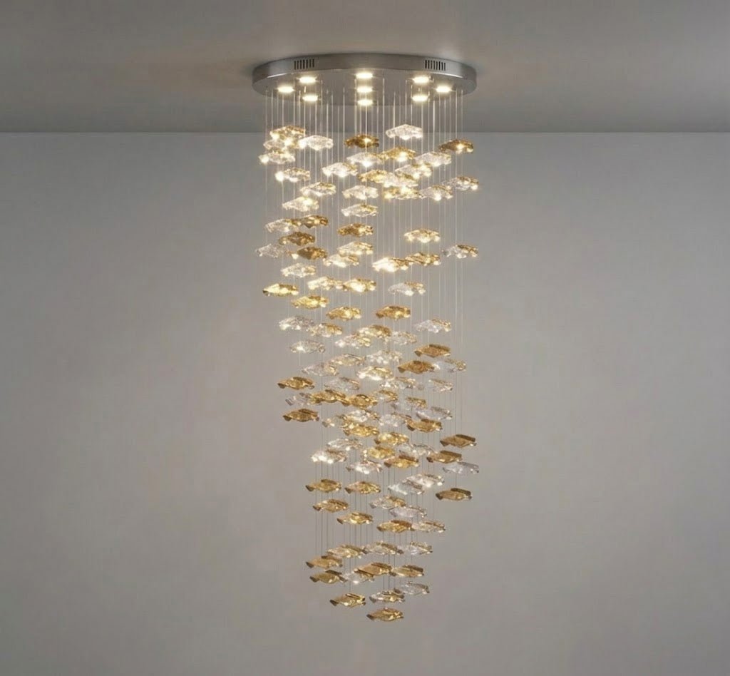 Tidal Stair Chandelier – Ambient Illumination in Luxury Interior Setting View 18